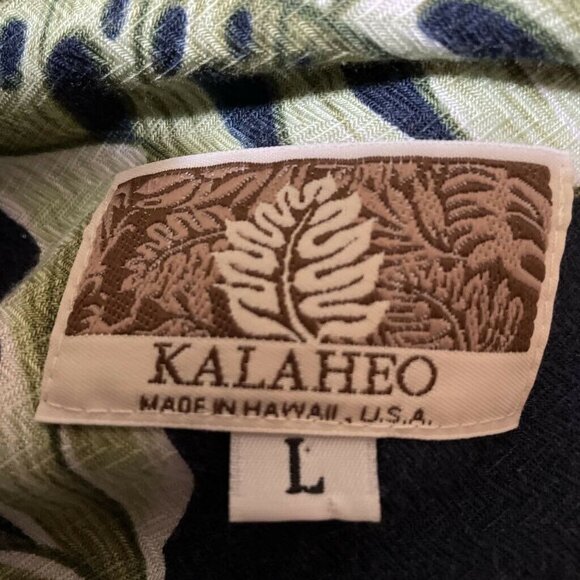 Kalaheo Mens Hawaiian Shirt Multicolor Blue Floral Pocket Button Spread Collar L - Picture 3 of 4